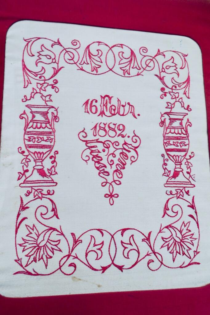 Etui 16 février 1882 plein cuir CORRESPONDANCE ART D&rsquo;ECRIRE ARMOIRIE
