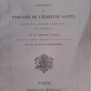 Extraits du Livre Intitule Solutions de Passages de L’Ecriture Sainte 1867