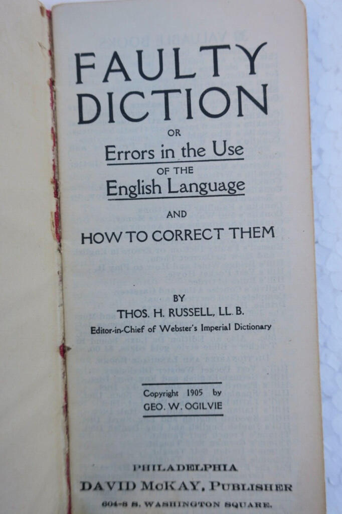 English Language Errors Guide 1905