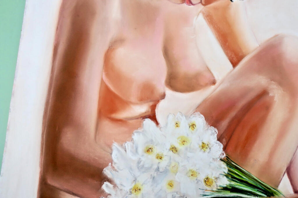 Femme nue GINA MORO 2018 Gouache 70 X 50 cm