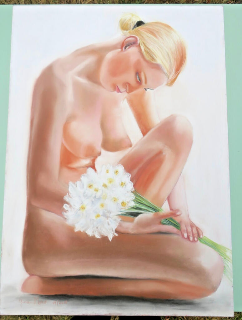 Femme nue GINA MORO 2018 Gouache 70 X 50 cm
