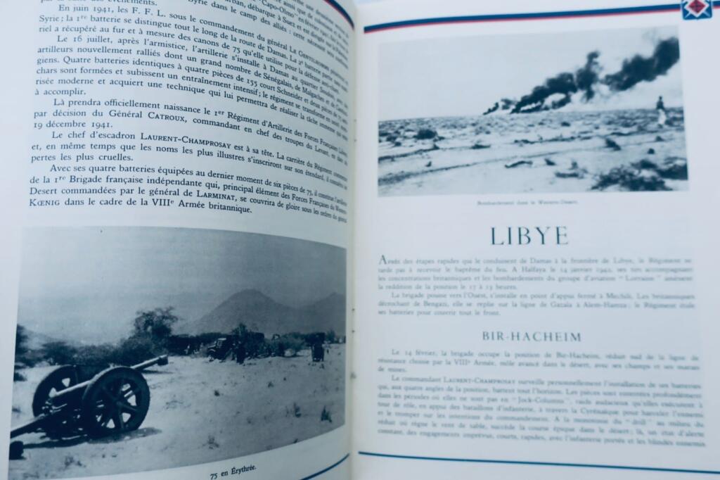 FFL 1ER REGIMENT D&rsquo;ARTILLERIE JUIN 1940 /JUIN 1945 1ERE DIVISION FRANCAISE LIBRE