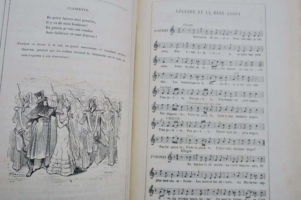 Comic opera in three acts with illustrated costumes