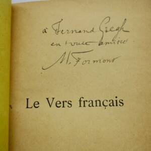 FORMONT & LEMERRE LE VERS FRANCAIS - VERSIFICATION ET + dédicace