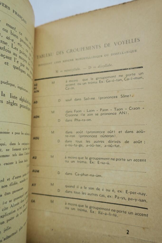 Französische Verslehre mit Widmung