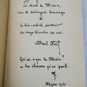 FORT Paul Ballades françaises. Vive Patrie ! dédicacé