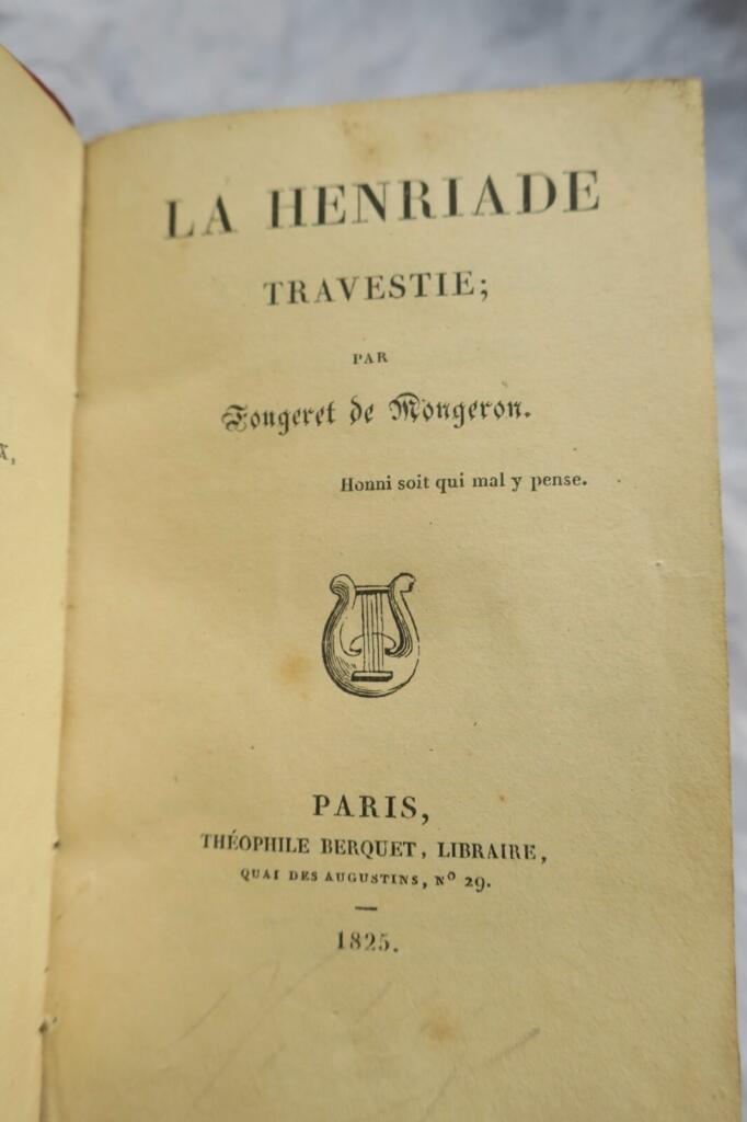 FOUGERET DE MONGERON LA HENRIADE TRAVESTI 1825