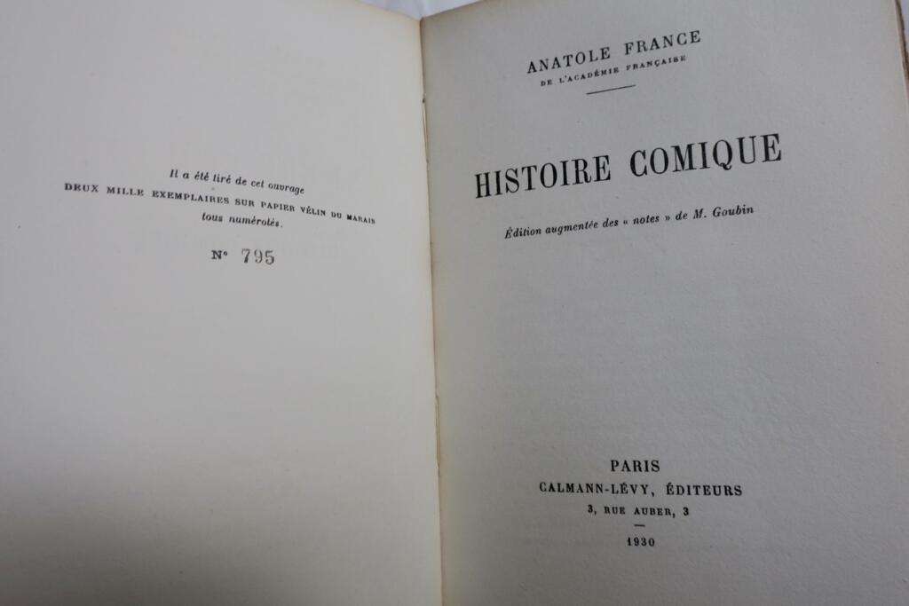 FRANCE Anatole ex. sur vélin du Marais Balthasar. L’anneau d’Améthyste. Hist..