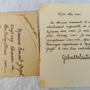 Gabriel & Adrienne de LAUTREC 3 billets autographes manuscrits & signés