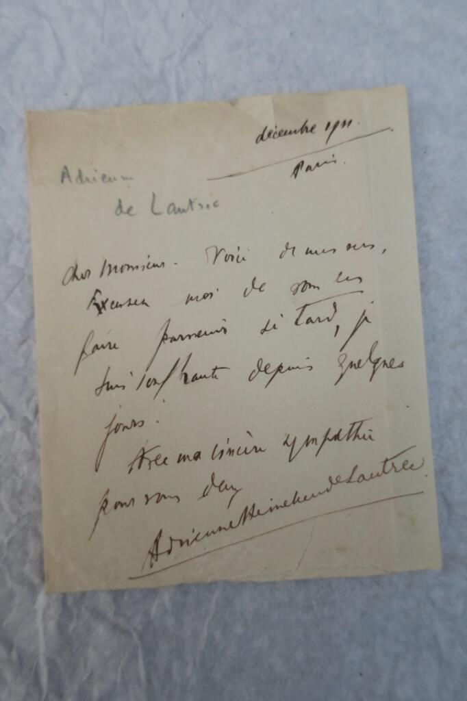 Autographed manuscripts by De Lautrec