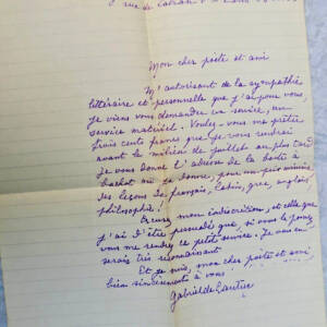 Gabriel de LAUTREC lettre autographe manuscrite & signée