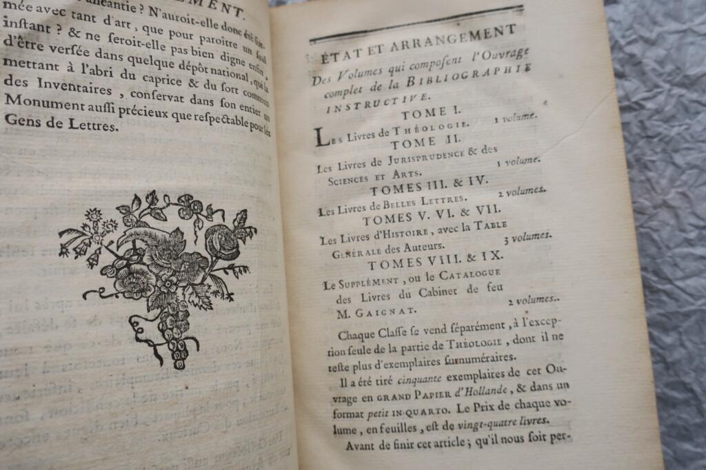 Supplement to Instructive Bibliography - Gaignat Library Catalog