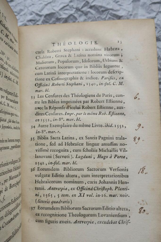 Supplement to Instructive Bibliography - Gaignat Library Catalog