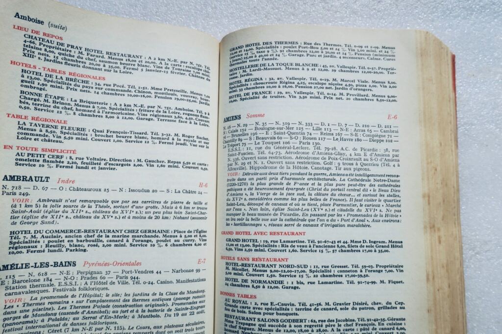 gastronomie Guide Kléber-Colombes des touristes gastronomes 1962