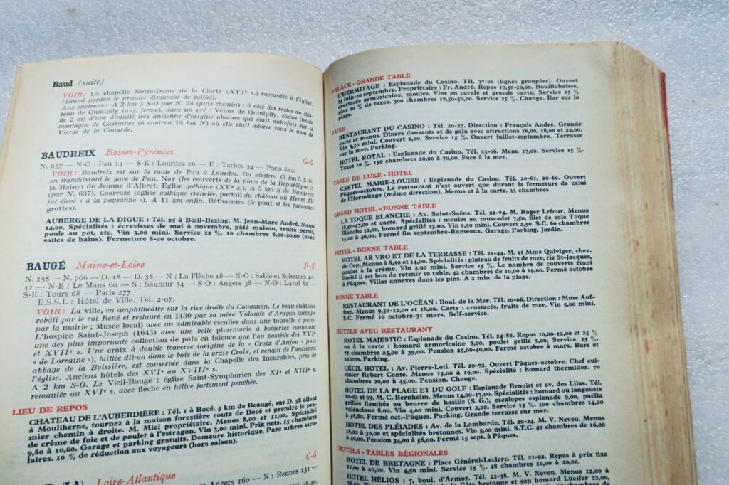 gastronomie Guide Kléber-Colombes des touristes gastronomes 1962