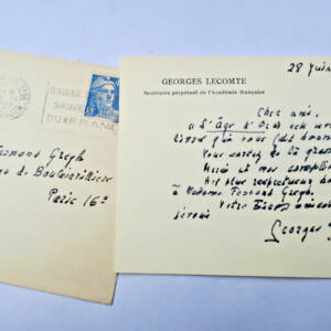 Georges Lecomte Académie Française Lettre autographe manuscrite