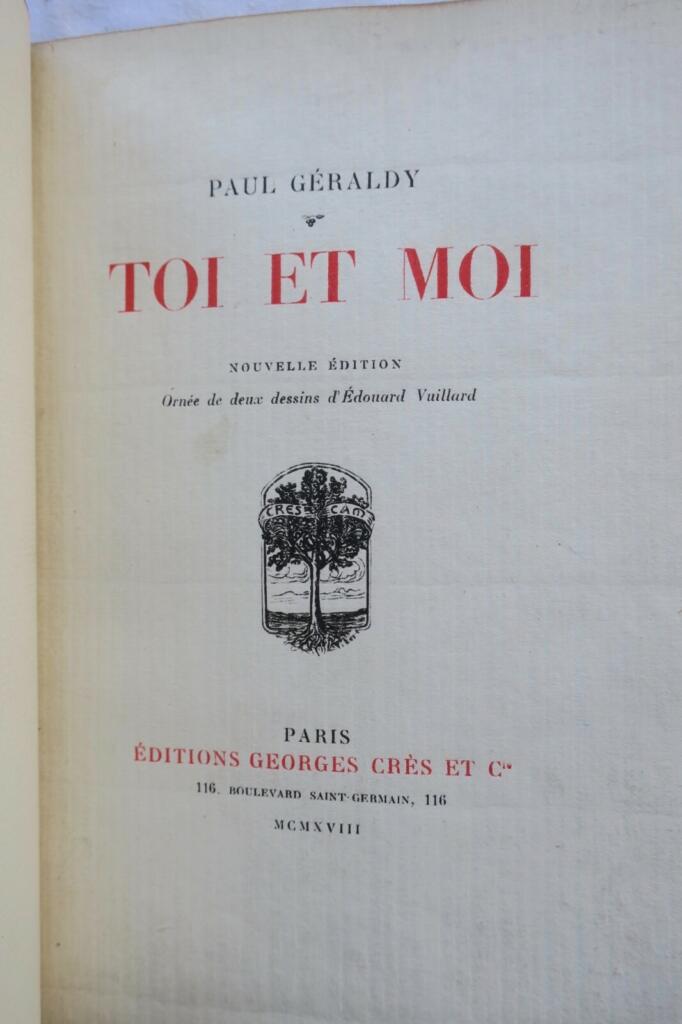 GÉRALDY TOI ET MOI dessins de Vuillard