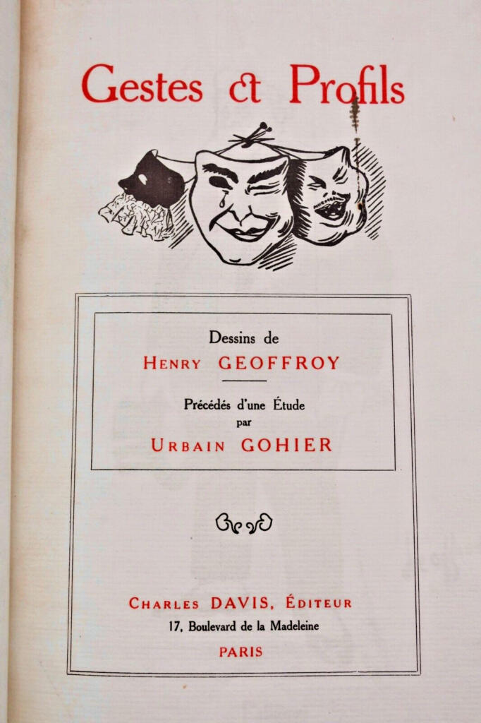 GESTES ET PROFILS. Dessins de Henry Geoffroy