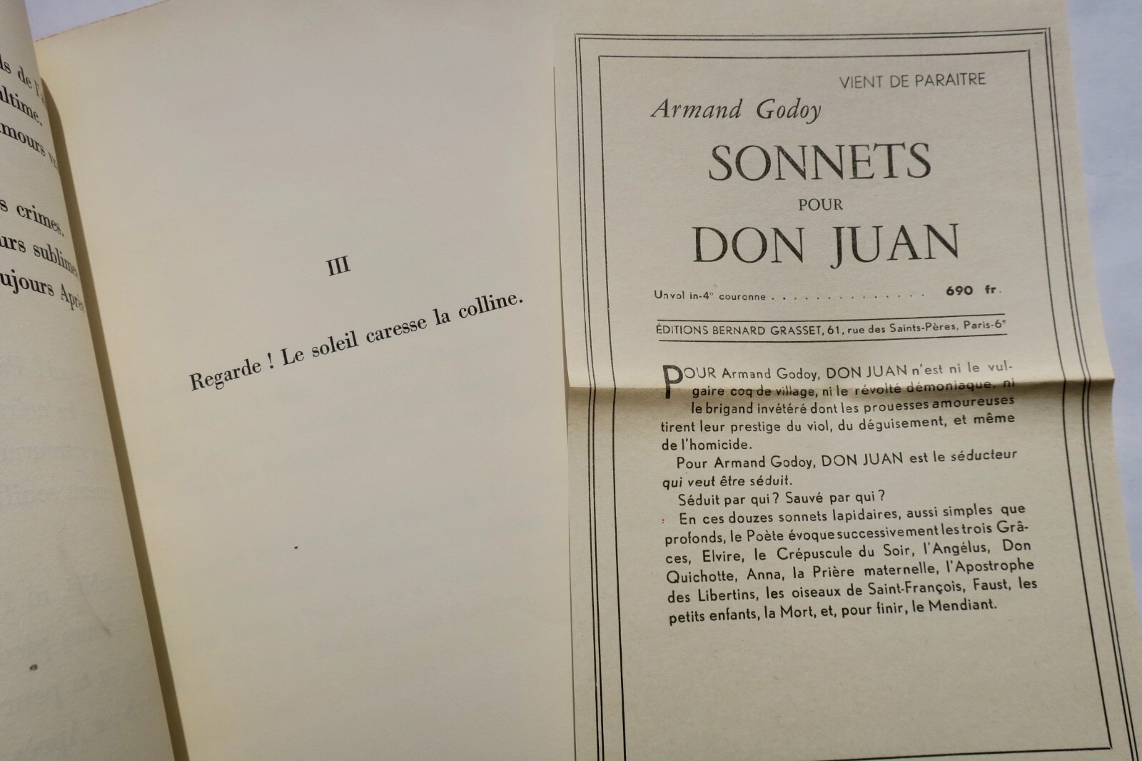 Godoy Armand Sonnets pour Don Juan Condition + dédicace - Image 7
