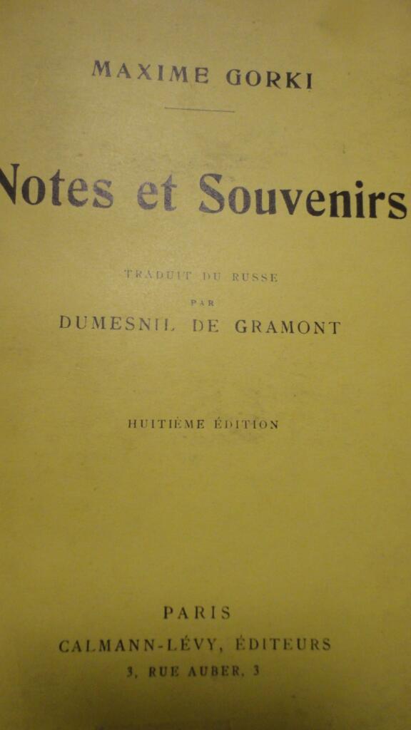 Gorky’s Memoirs in French Translation