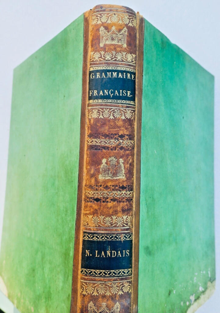 1835 Landais French Grammar in Half-Leather Binding