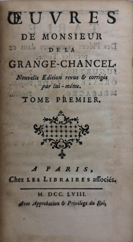 Gesamtwerk von La Grange-Chancel