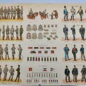 Gravure sur acier ARMEE ALLEMANDE vers 1915 61 x 46 cm