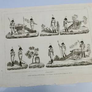 Gravure sur acier CANNONIERS 40 x 25 cm