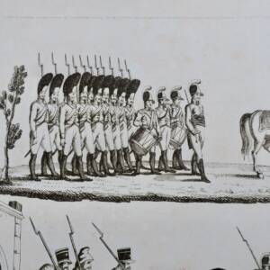 Gravure sur acier soldats autrichiens 40 x 25 cm