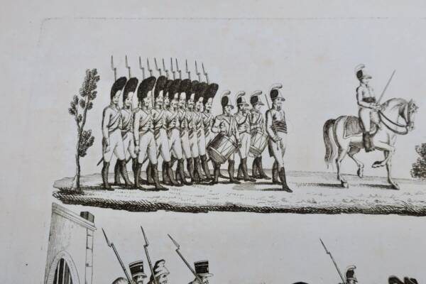 Stahlstich österreichische Soldaten 40 x 25 cm