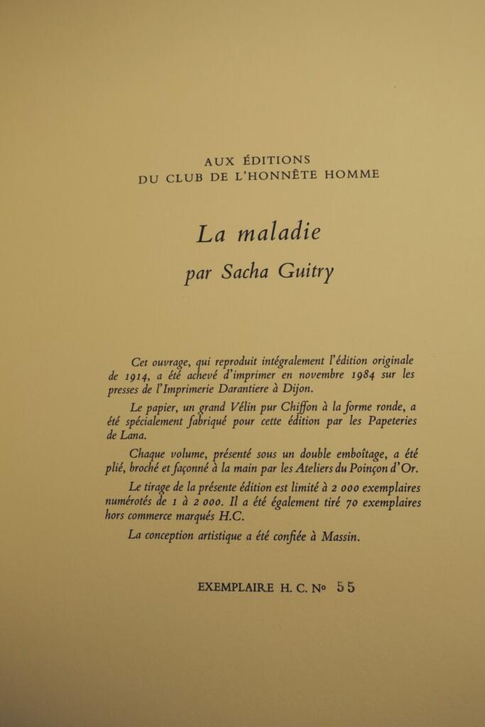 GUITRY LA MALADIE ex H.C.