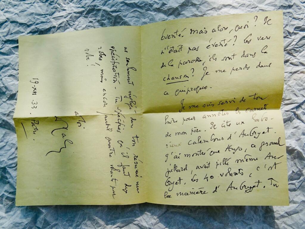 Autographed letter by Halevy