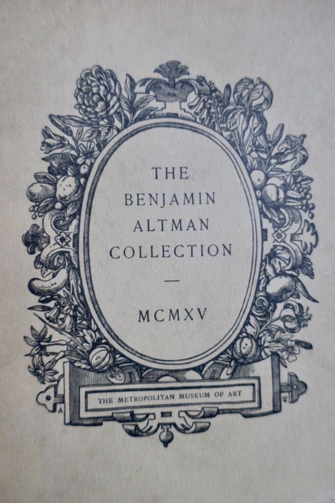 Guide to the Benjamin Altman Collection