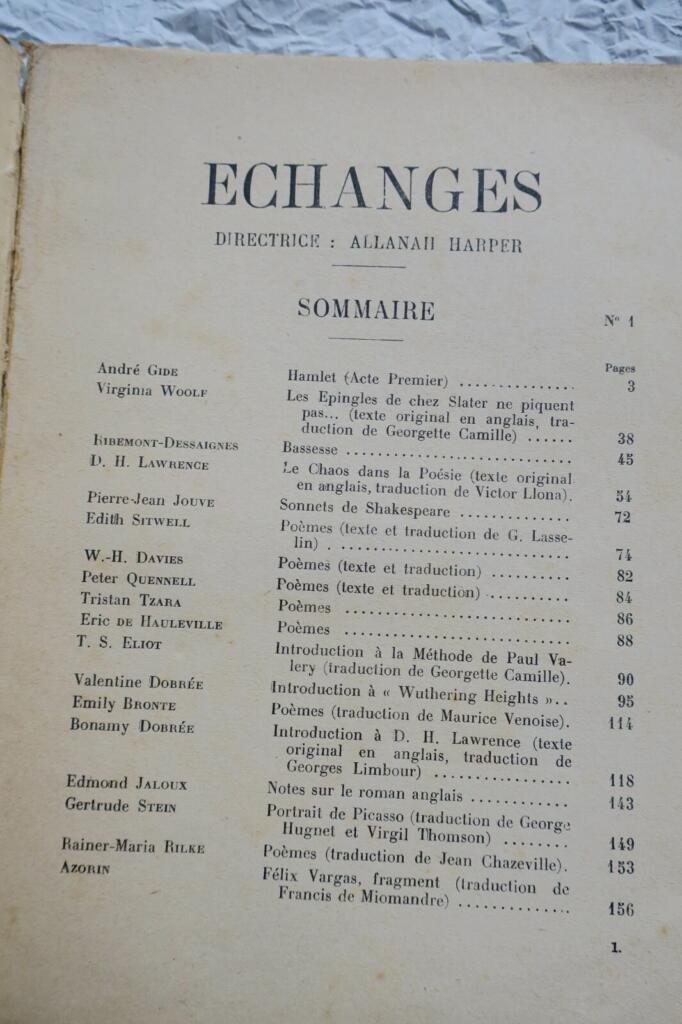 Bilingual literary quarterly, first issue 1929