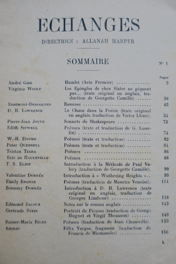 Bilingual literary quarterly, first issue 1929