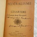 Hayem fédéralisme ou césarisme 1885