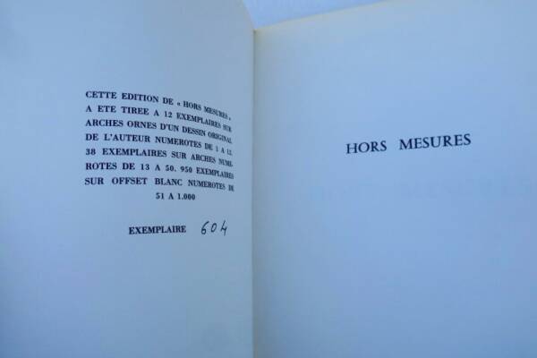 Henry (Maurice) Hors Mesures Eric Losfeld 1969