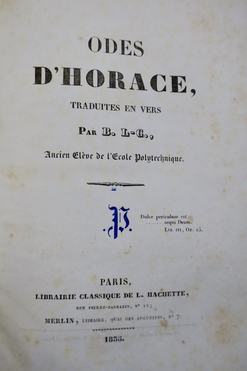 Horace’s Odes in verse translation, 1835 – Image 3