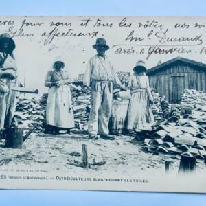Huitres Ostréiculteurs blanchissant les tuiles ARES 1905