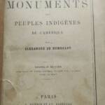 HUMBOLDT Site des cordillères et monuments des peuples indigènes 1869