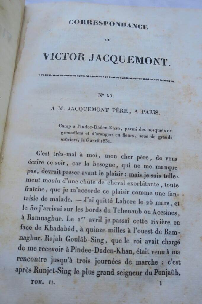 Victor Jacquemont Indienreise & Familienkorrespondenz 1833