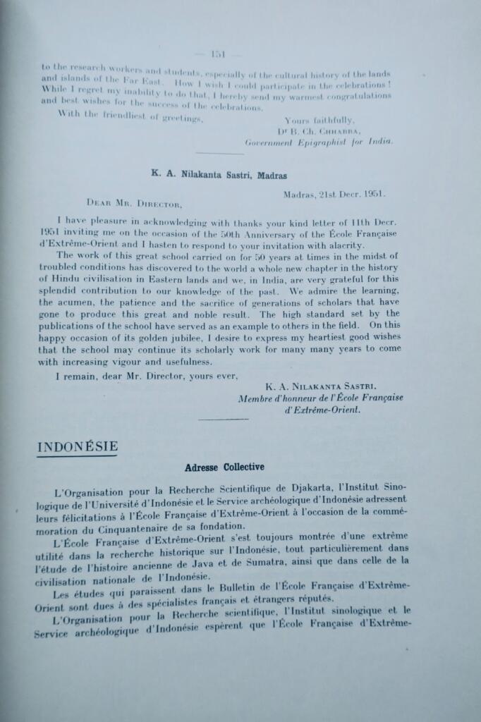 indo-chine Le cinquantenaire de l’Ecole Française d’Extrême-Orient 1953
