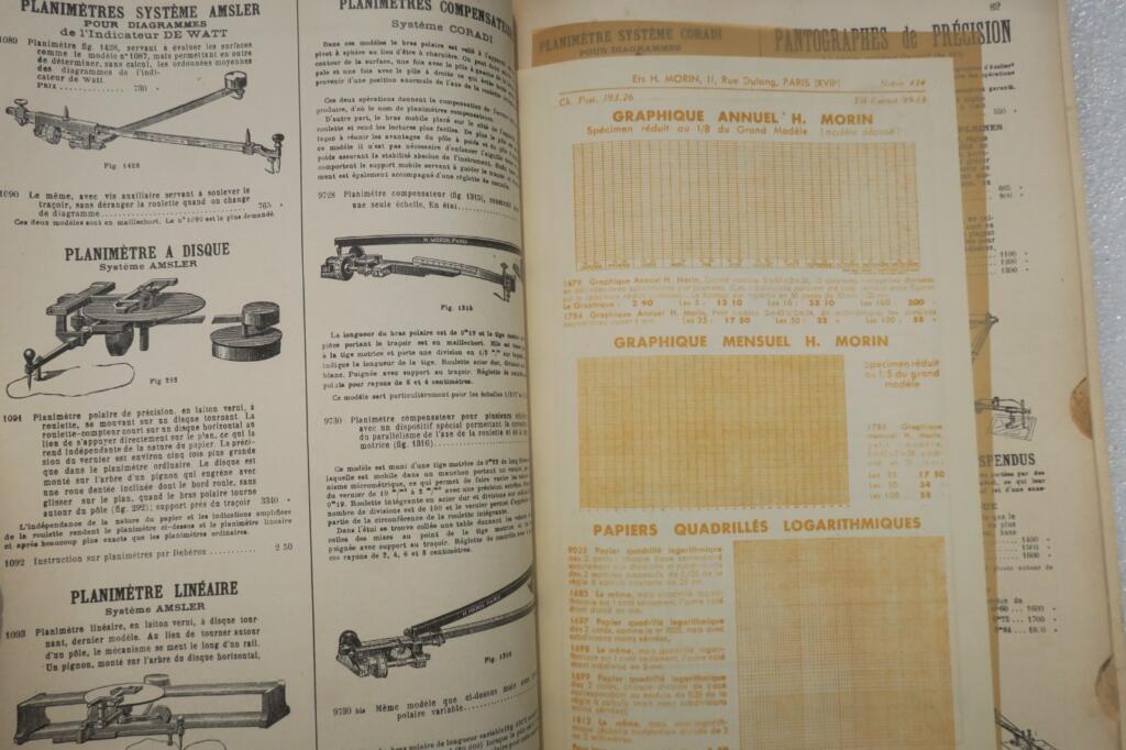Instruments de précision de marine et de dessin. CATALOGUE FABRICATIONS H. MORIN
