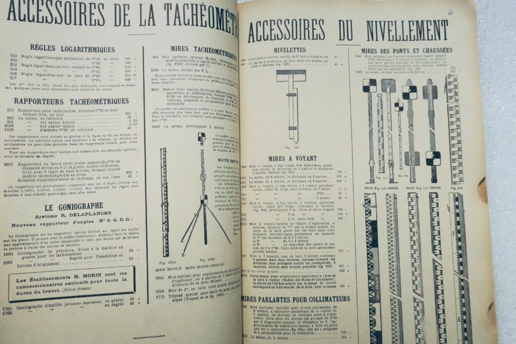 Instruments de précision de marine et de dessin. CATALOGUE FABRICATIONS H. MORIN