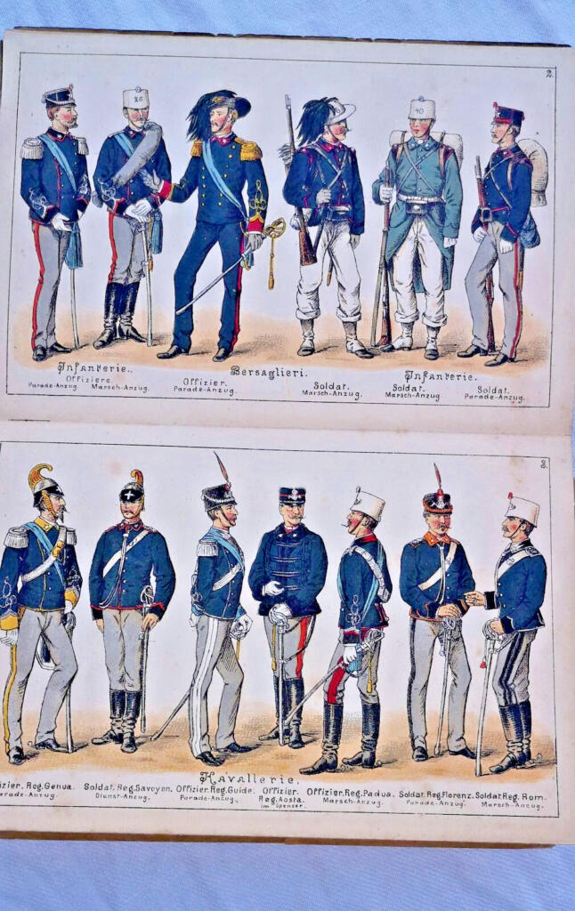 Italian Army uniforms and military ranks circa 1900