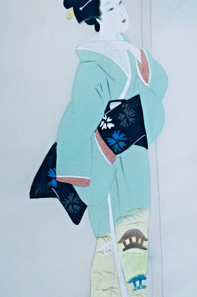 日本原创丝绸画作 37×45cm