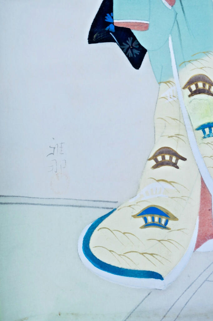 日本原创丝绸画作 37×45cm