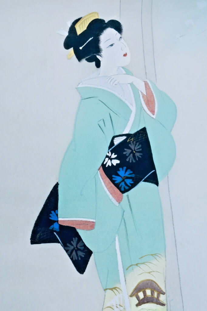 日本原创丝绸画作 37×45cm