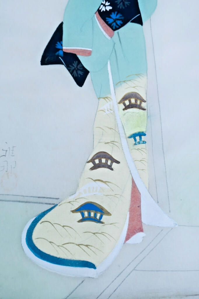 日本原创丝绸画作 37×45cm