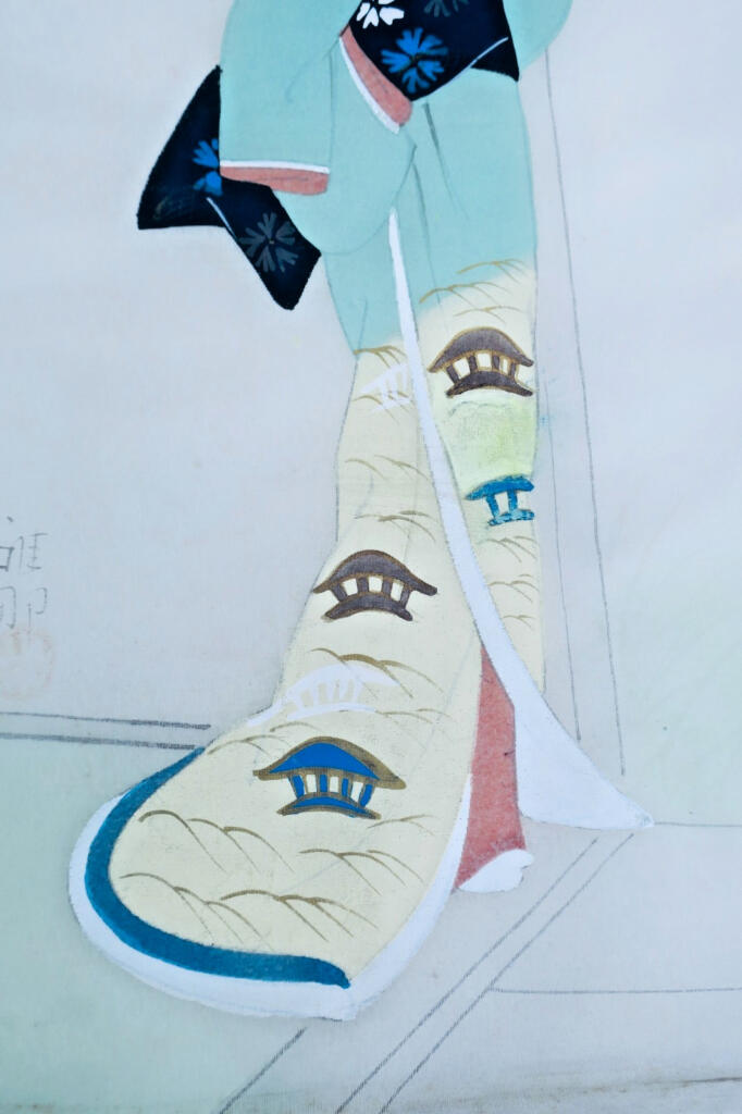 日本原创丝绸画作 37×45cm